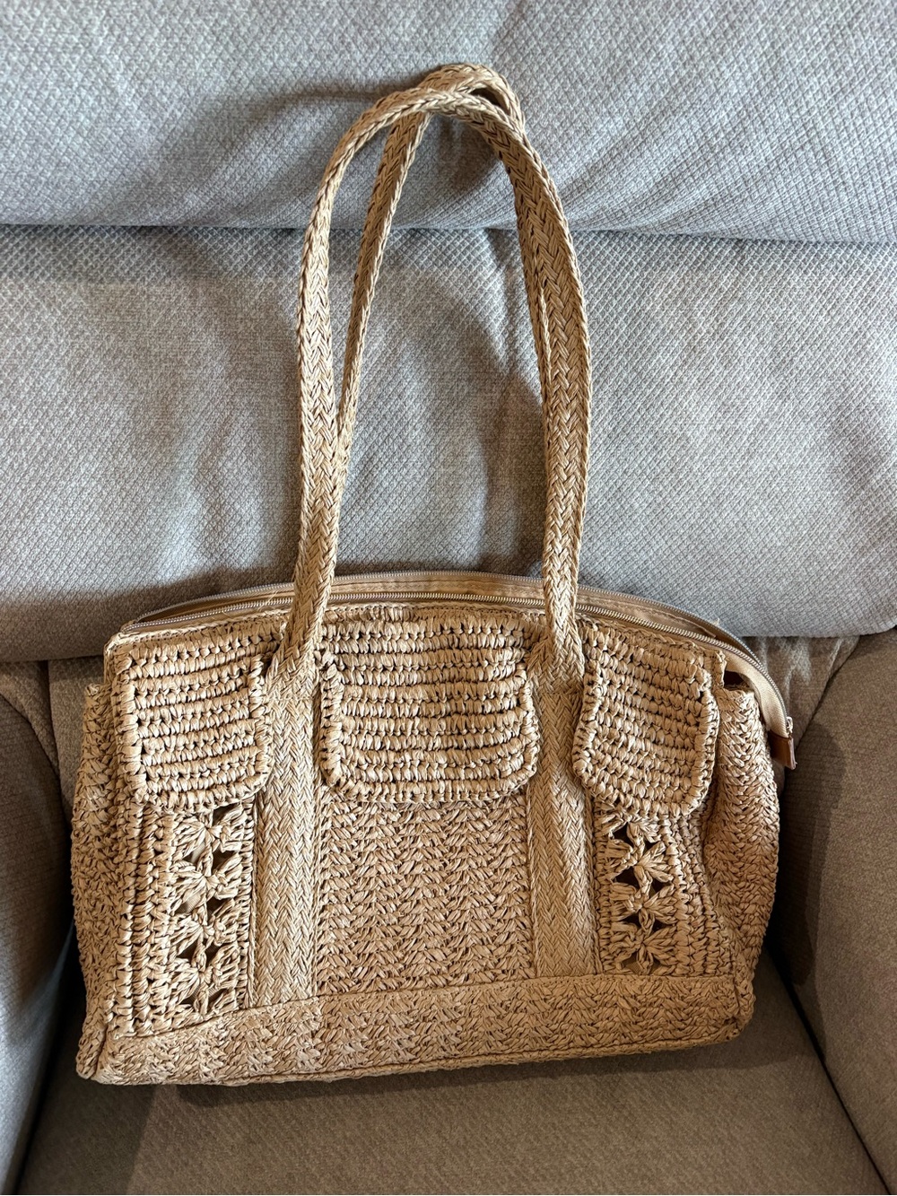 a new day Natural Tan Woven Shoulder Bag